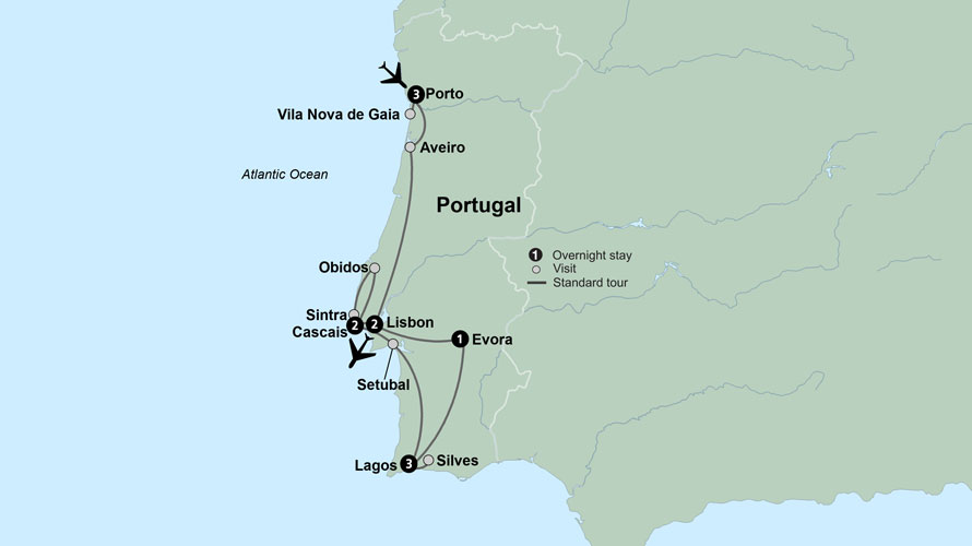 Portugal tour map